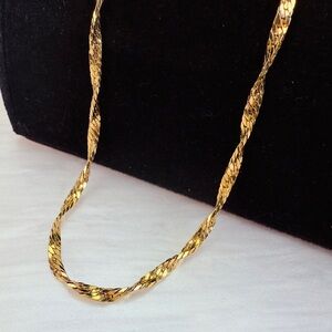Vintage Trifari Goldtone Twisted Long Chain Necklace